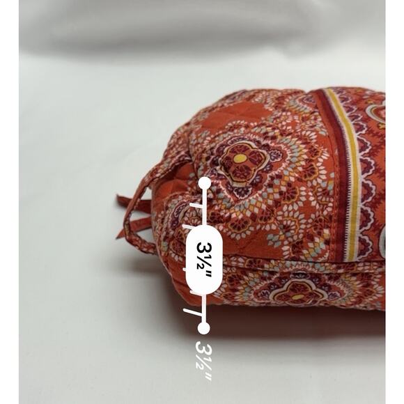 Vera Bradley Cosmetic Makeup Bag Orange Toned Paprika Pattern Floral Travel - Picture 7 of 8